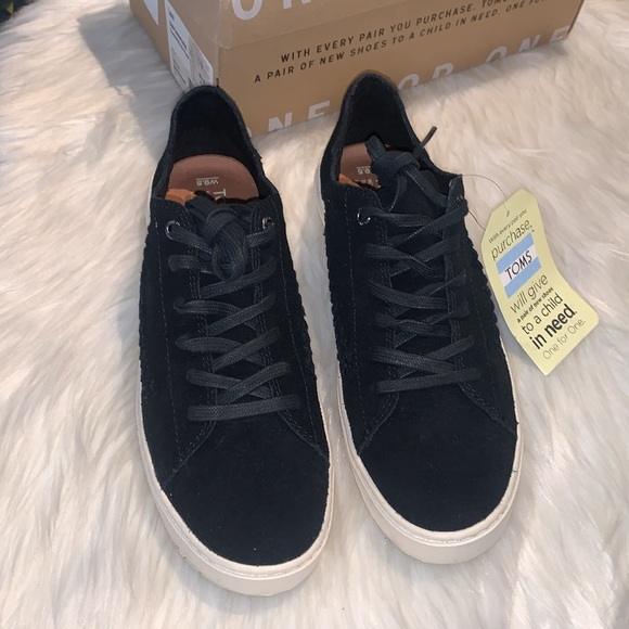 Toms Lenox Black Deconstructed Suede/Woven panel Sneakers Size 9.5 - Picture 5 of 13